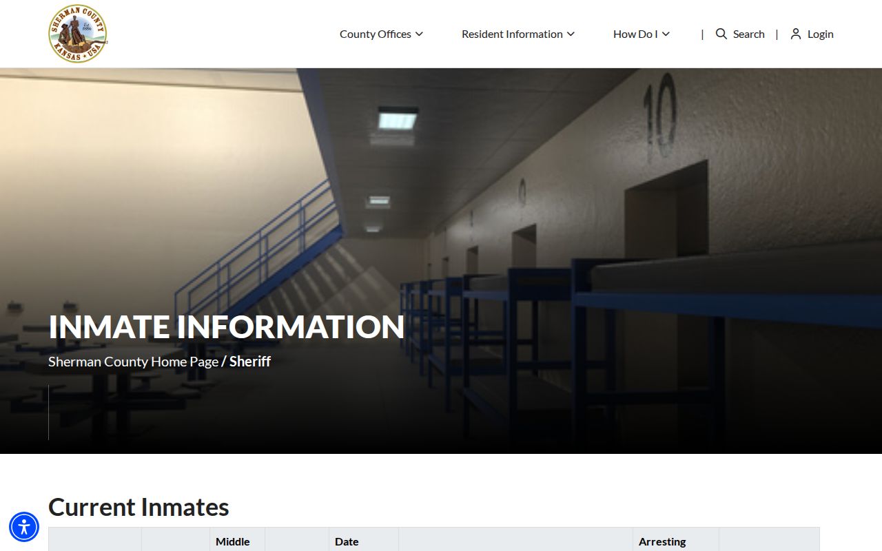 Sherman County jail roster and busted mugshot fields